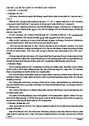 Lý thuyết toàn bộ chương trình Sinh học Lớp 12